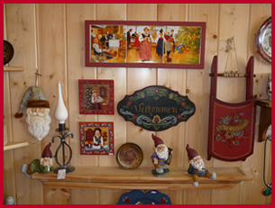 Uff Da Shoppe Interior Velkommen Signs